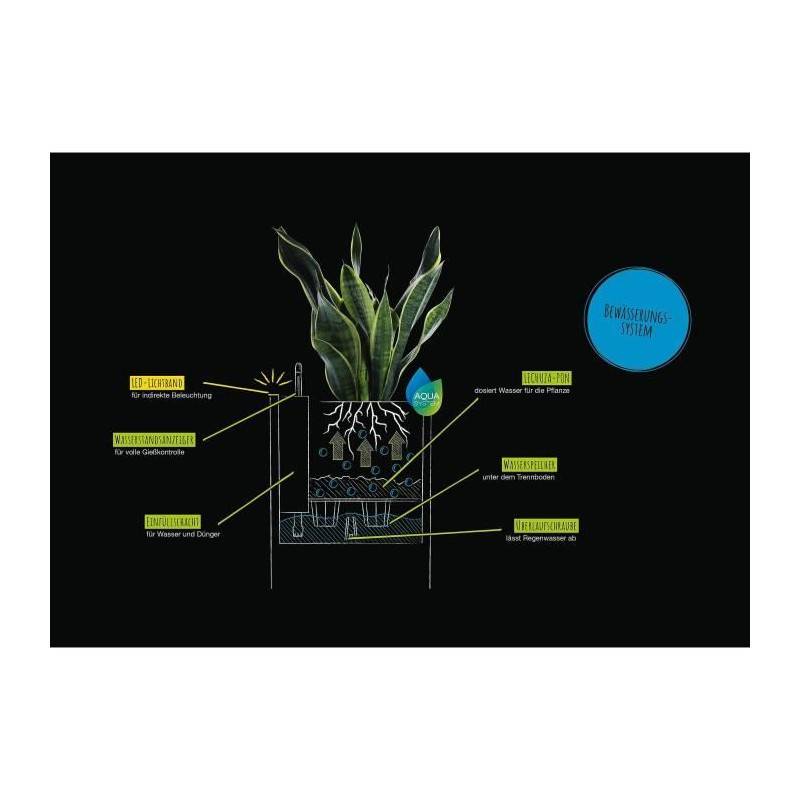Lechuza - Pot De Fleur Lechuza Canto Stone Cube 40 - Kit Complet Led, Blanc Quartz - Imagen 4