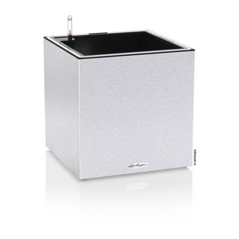 Lechuza - Pot De Fleur Lechuza Canto Stone Cube 40 - Kit Complet Led, Blanc Quartz - Imagen 1