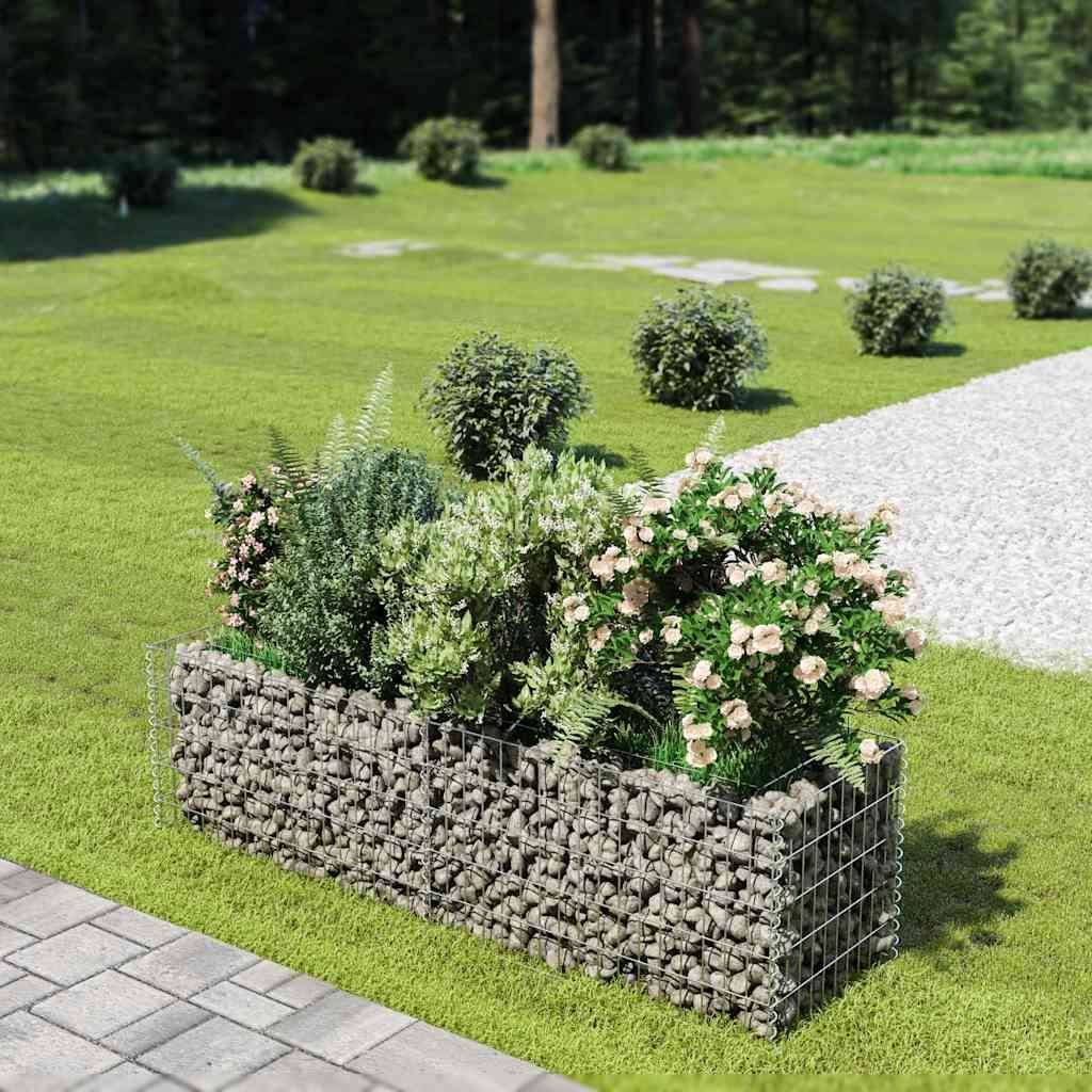 Vidaxl - Lit surélevé à gabion Acier galvanisé 180x50x50 cm vidaXL 143559 - Image 1