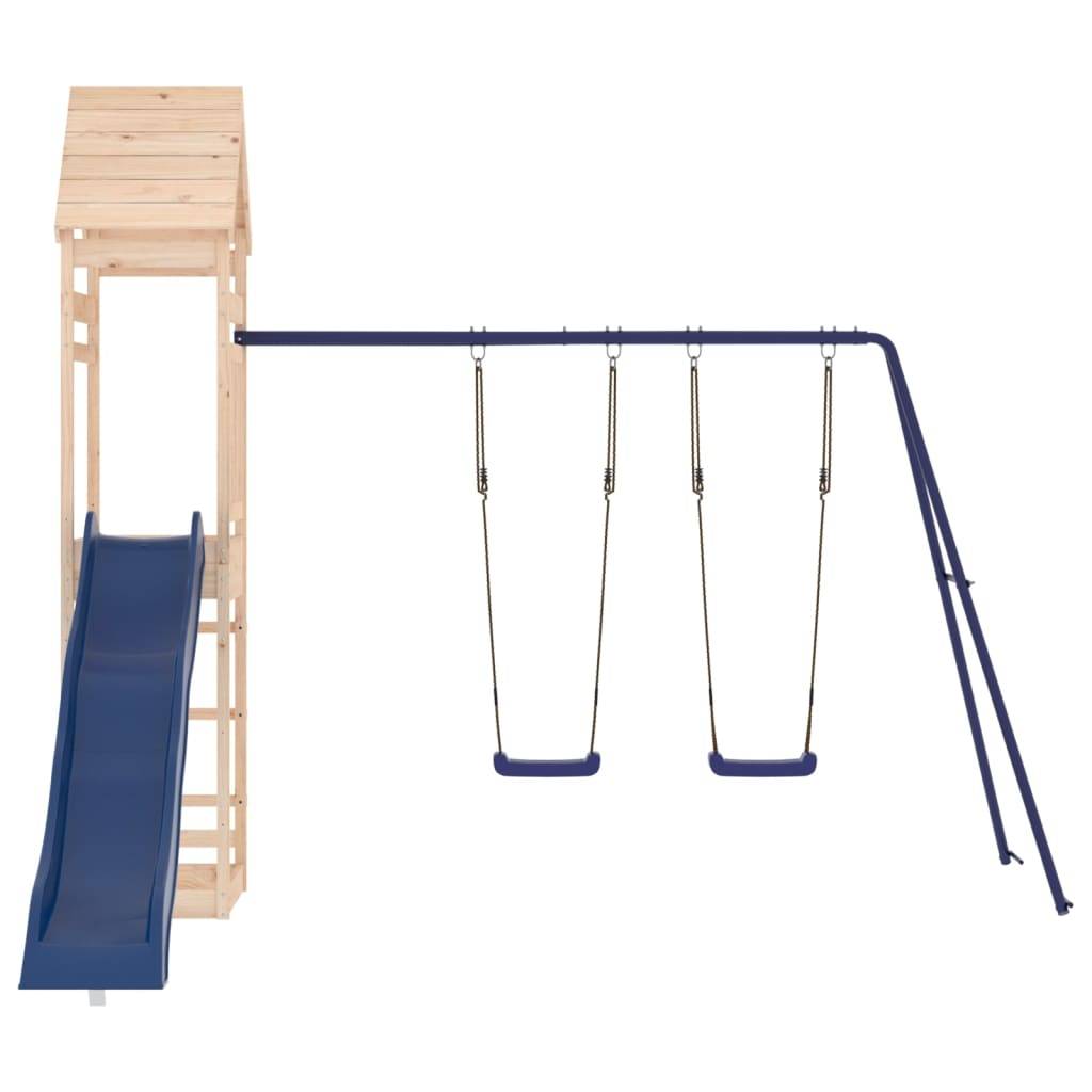 Helloshop26 - Aire de jeux d'extérieur balançoires toboggan portiques robuste jeux jardin 316 x 363 x 264 cm bois de pin massif - Imagen 4