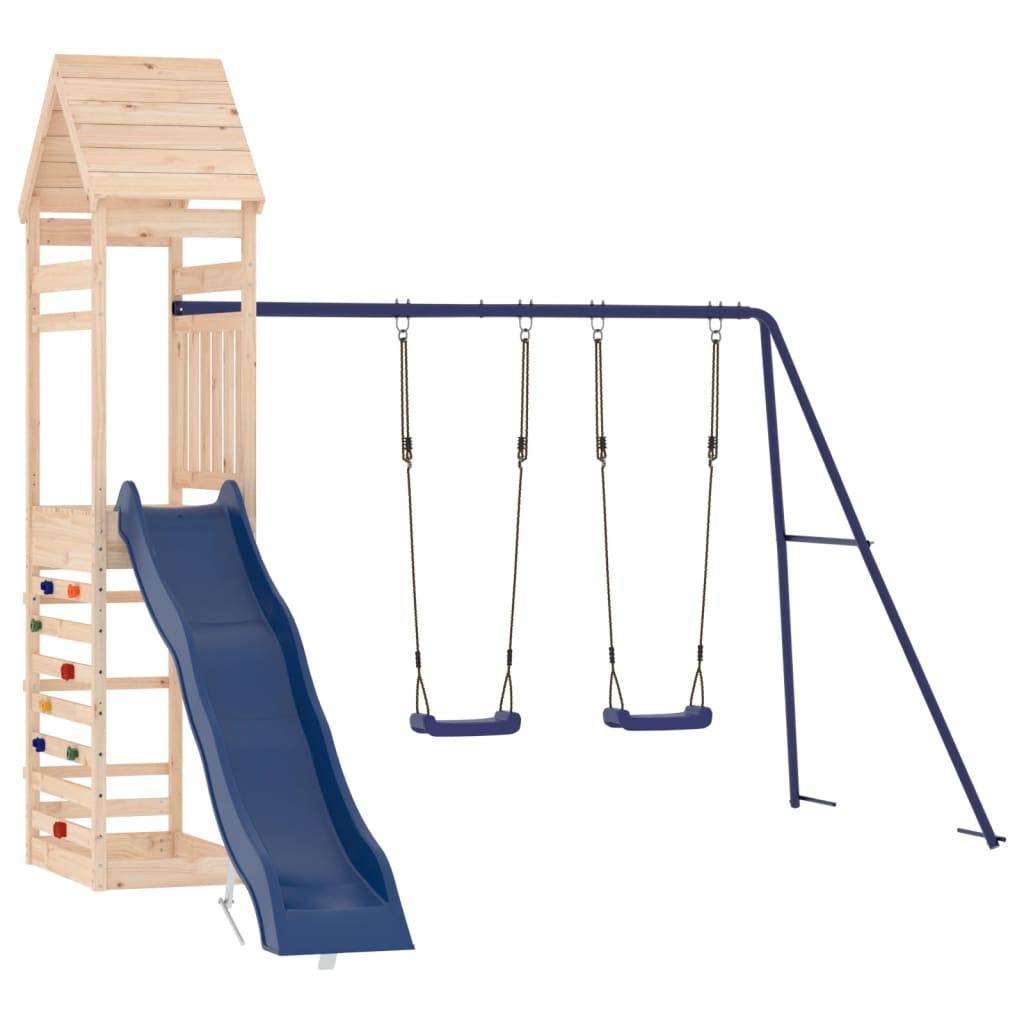 Helloshop26 - Aire de jeux d'extérieur balançoires toboggan portiques robuste jeux jardin 316 x 363 x 264 cm bois de pin massif - Imagen 1
