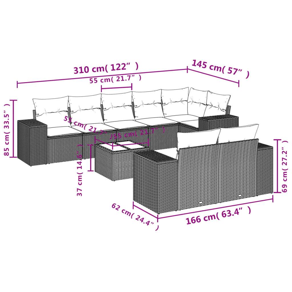 Salon de jardin 8 personnes résine tressée modulable avec table basse verre pour terrasse Noir – ComfortXL Outdoor Living - Image 8