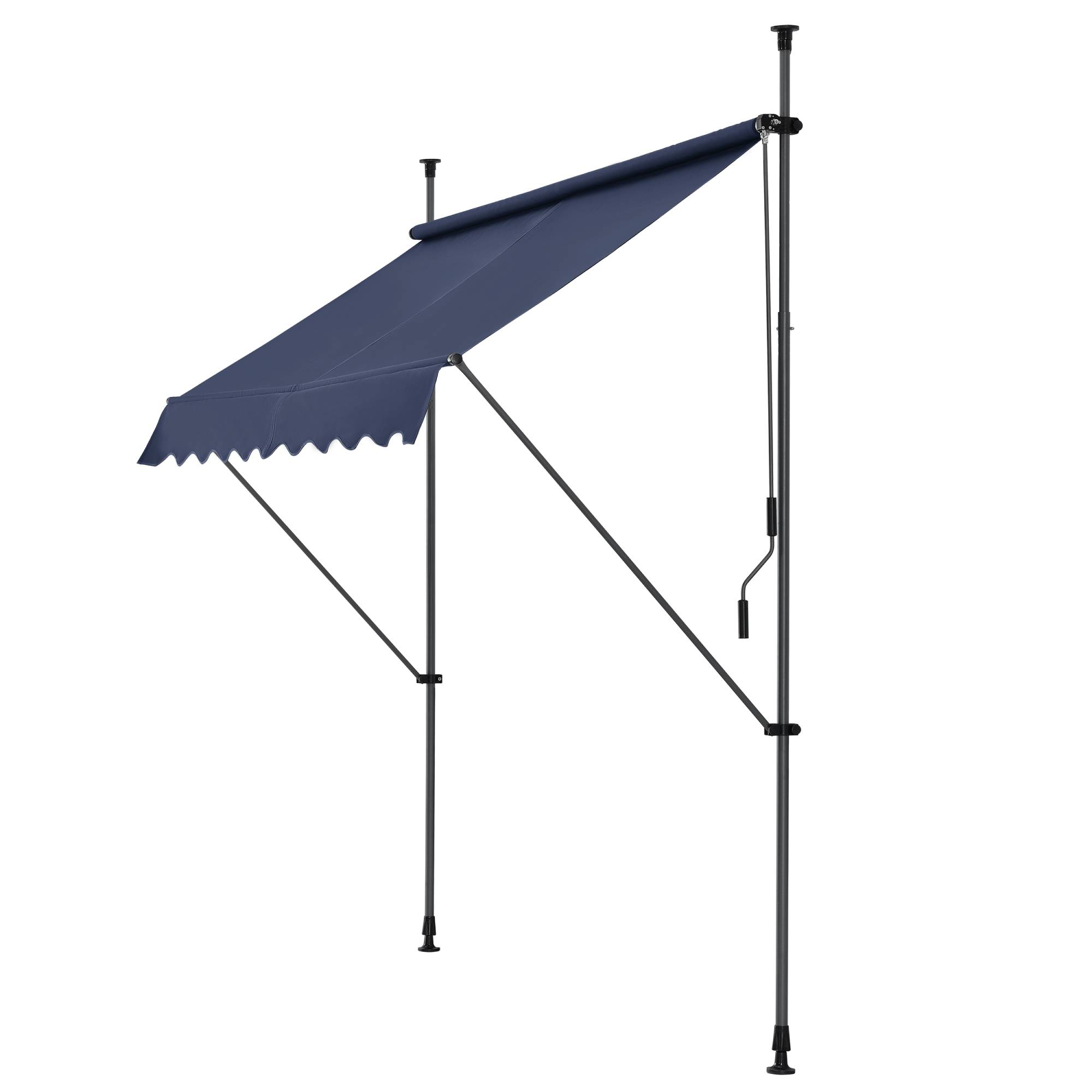 Pro.Tec - Store Banne Téléscopique Acier Polyester 250 x 120 x 220-309 cm Bleu Foncé [pro.tec] - Imagen 2