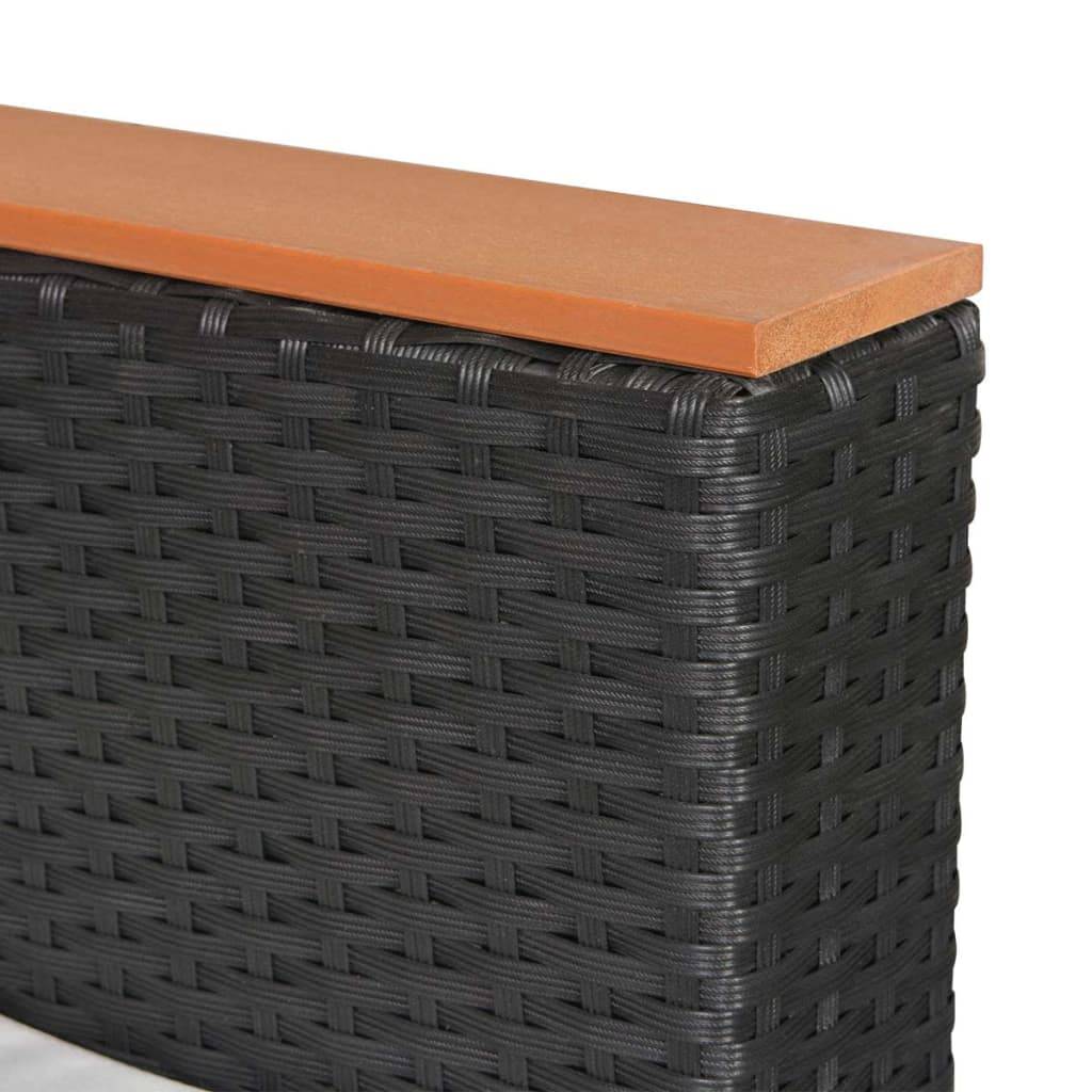 Helloshop26 - Salon de jardin meuble d'extérieur ensemble de mobilier 4 pièces avec coussins résine tressée noir - Imagen 6