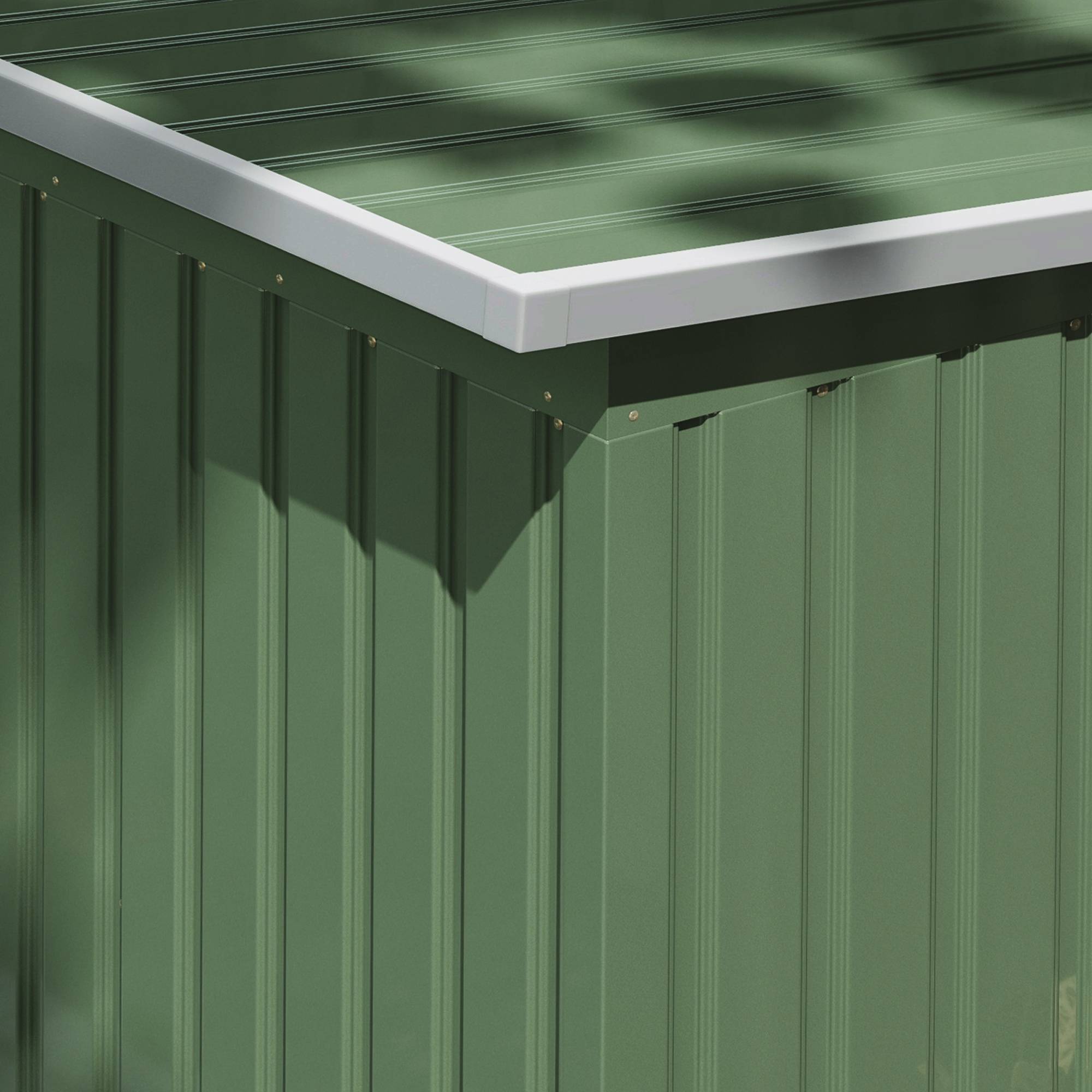 ComfortXL - Abri de jardin acier extérieur rangement outils toit monopente 280x130x172cm vert clair - ComfortXL Outdoor Living - Image 7