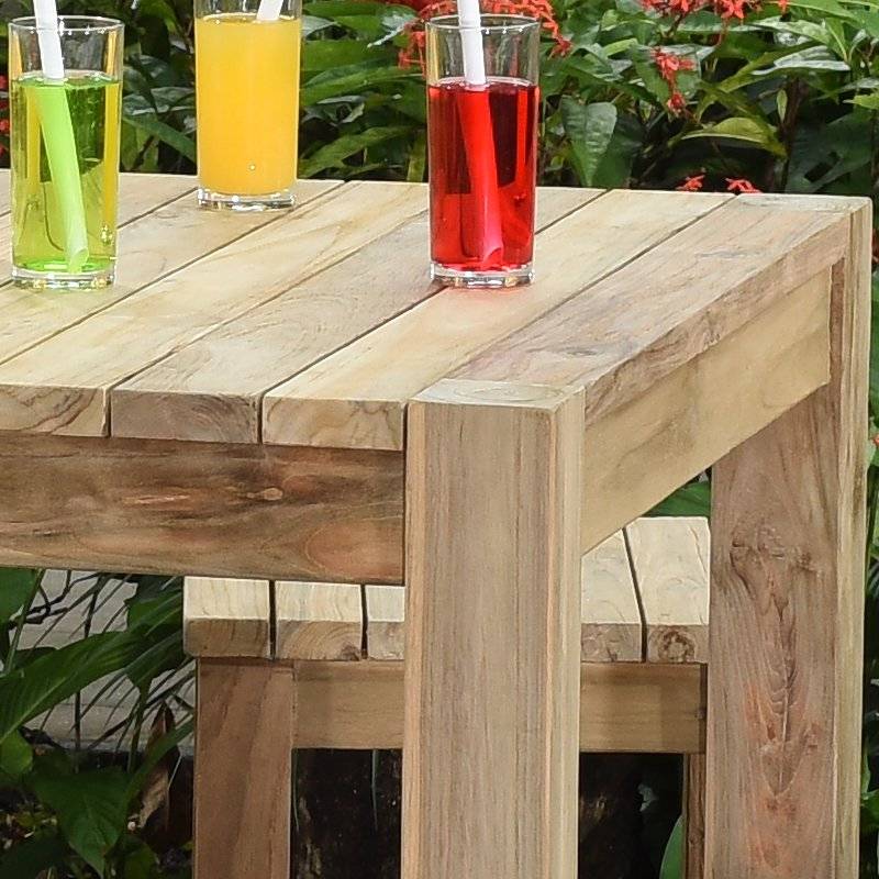 Table haute en teck recyclé 120 cm Toscagne - Gecko Jardin - Imagen 3