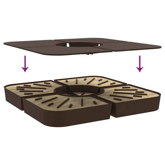 Accessoire parasol polypropylène marron 100 x 100 x 11 cm - Prolenta premium p341.5 - Image 6