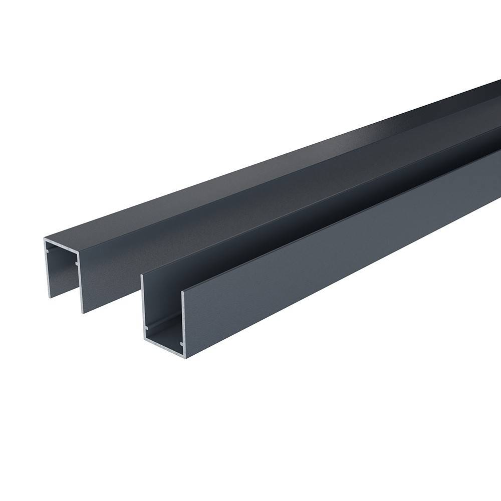 Decklinea - Kit Cloture Composite RIO Anthracite 3,5x1,8m - Bois composite & Aluminium - Poteaux Gris - Montage Facile - Occultation - Imagen 5