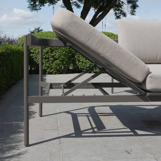 Salon de jardin bas aluminium 6 places modulable taupe SAHARA - Image 4