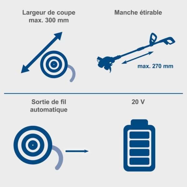 Scheppach - Coupe-bordures sans fil C-LT300-X - téléscopique + fonction 2 en 1 - SCHEPPACH 20V IXES - sans batterie ni chargeur - Image 3