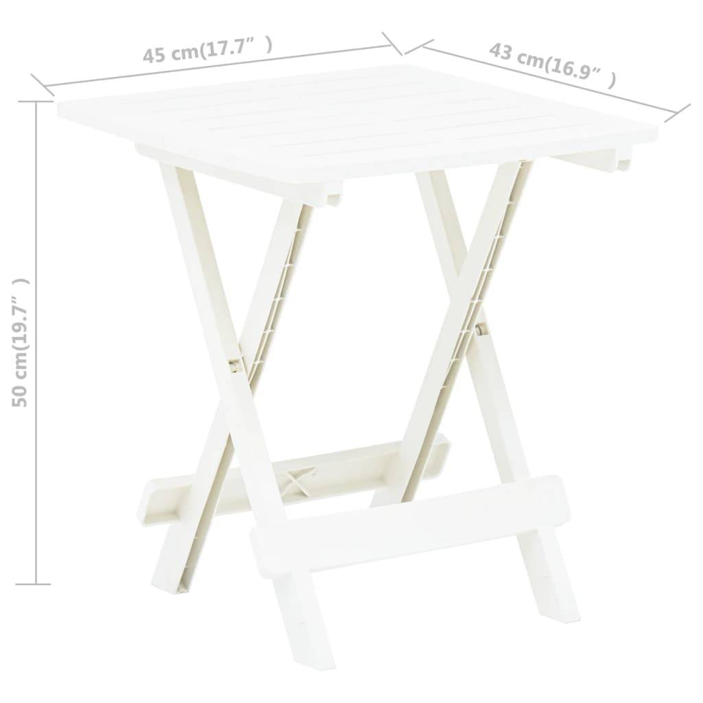 Vidaxl - Table pliable de jardin blanc 45x43x50 cm plastique vidaXL 48808 - Imagen 3
