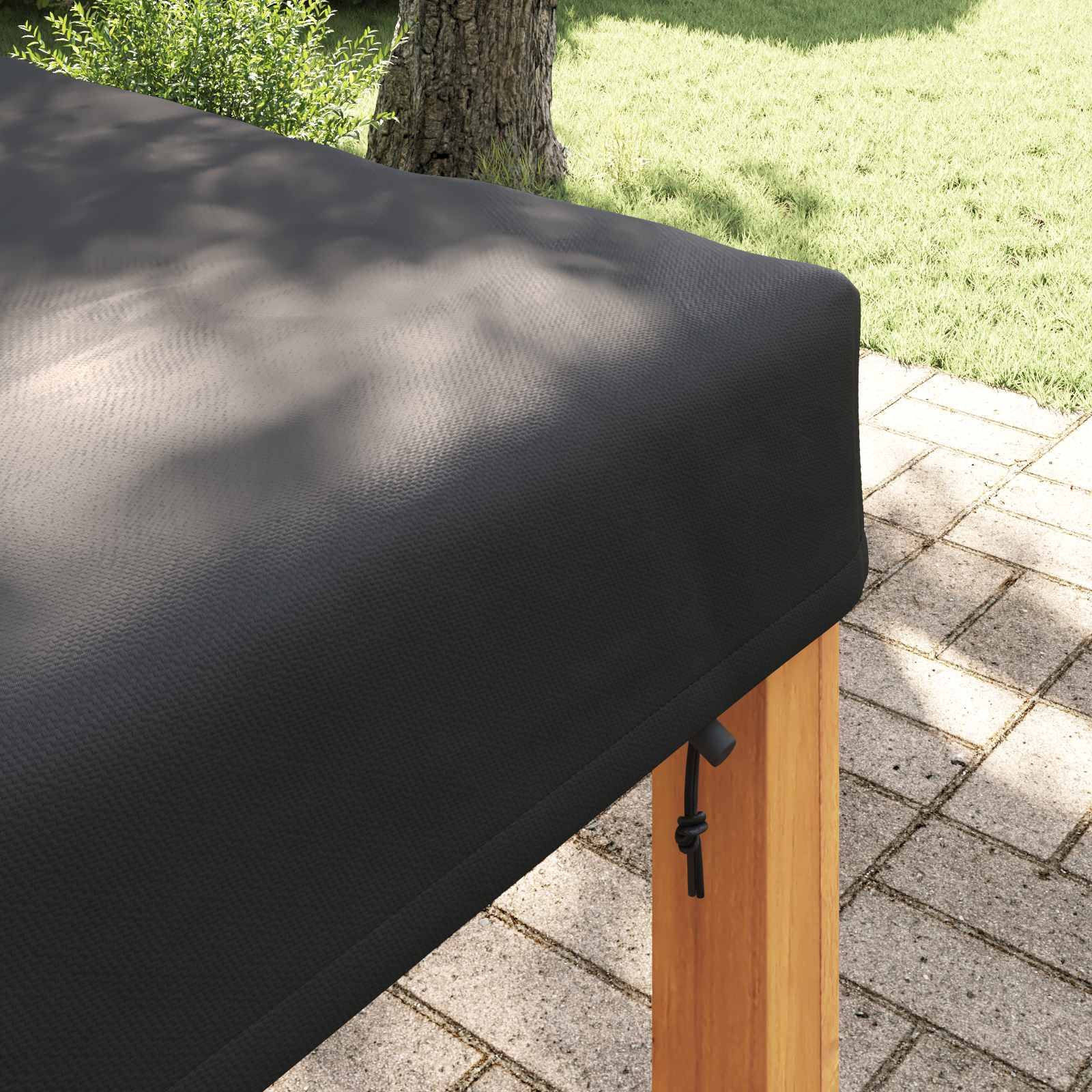 Housse de table tissu noir 102 x 102 x 15 cm, Poids:0.34kg - PANGIVO - Image 4