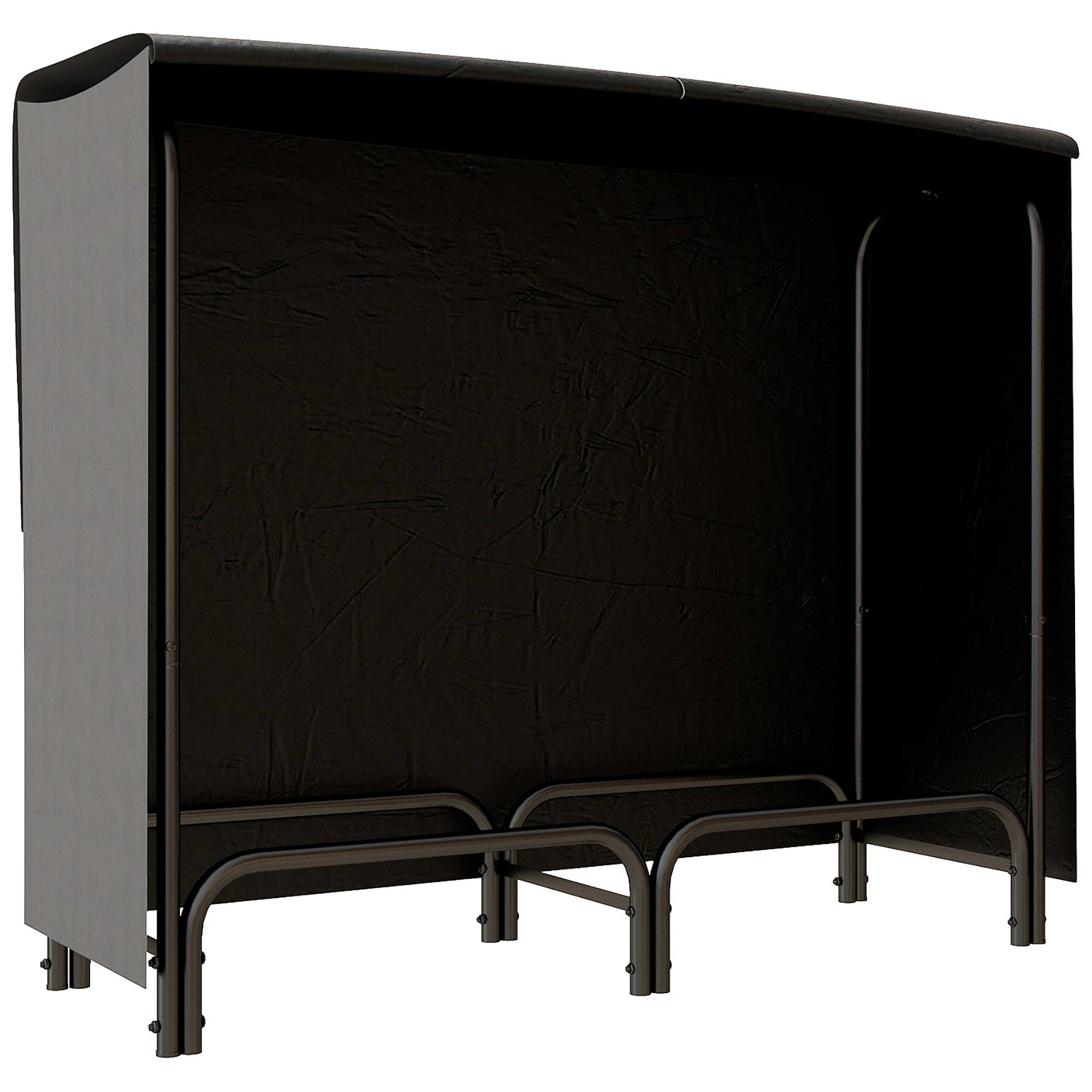 ComfortXL - Range-bûches métal noir 120 x 36 x 99 cm extérieur avec housse étanche capacité 0,33 m³ charge 150 kg - Image 10