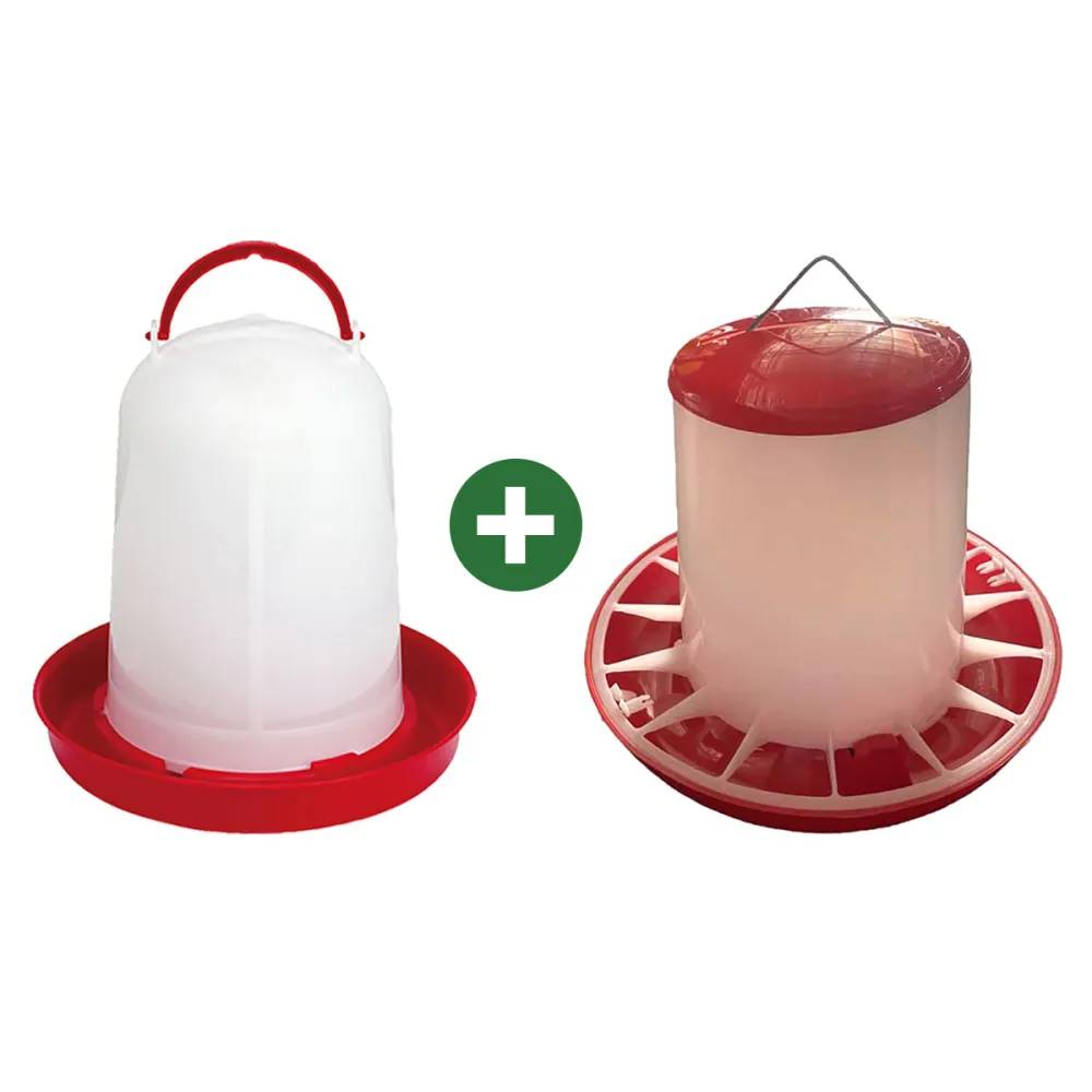Abreuvoir 8L  + Mangeoire 9kg - avec poignée - Image 1