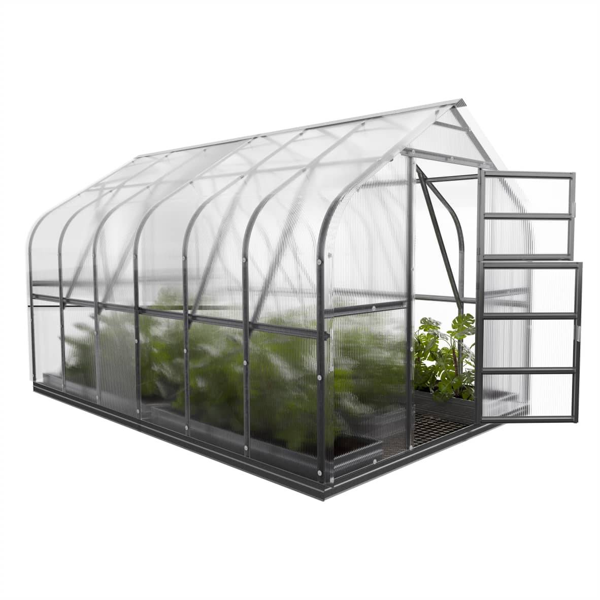 KLASIKA GREENHOUSES - Serre KLASIKA Standard 10m2, 2,5m x 4m, 4 mm avec revêtement en polycarbonate (Avec 2 toits ouvrants automatiques) - Image 4