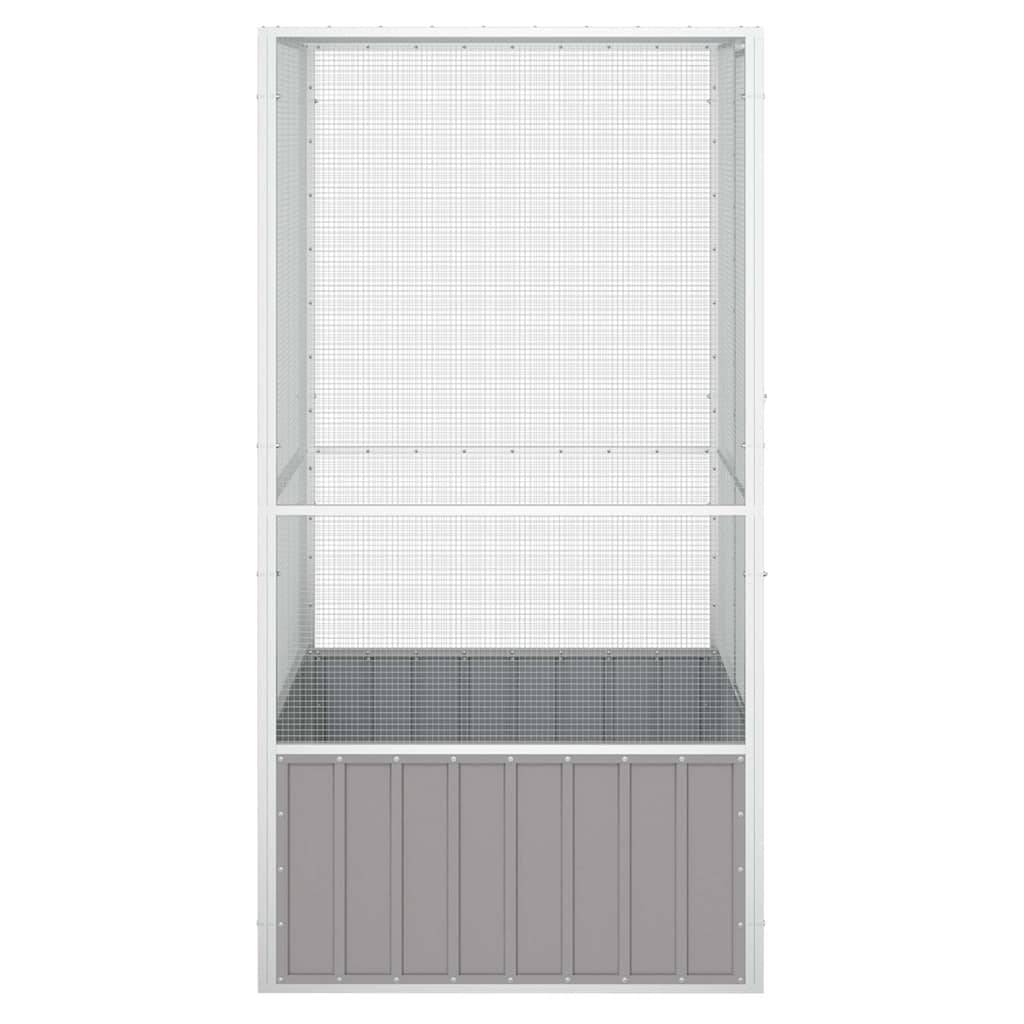 Vidaxl - Cage à oiseaux Gris 111x107x211,5 cm Acier galvanisé vidaXL 171551 - Image 5
