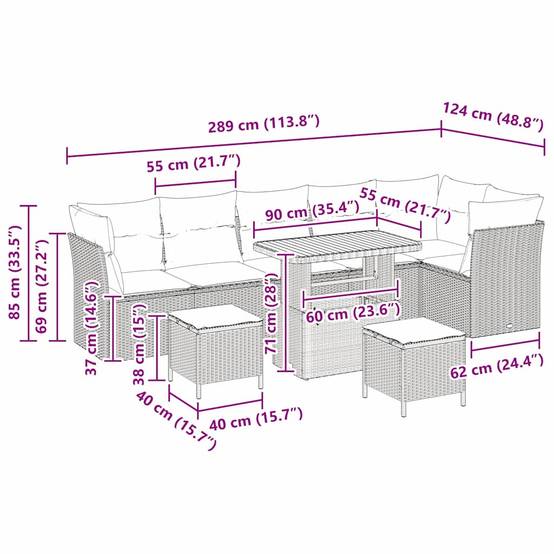 Salon de jardin bois d'acacia et polyrotin 8 places design contemporain extérieur Noir – ComfortXL Outdoor Living - Image 9