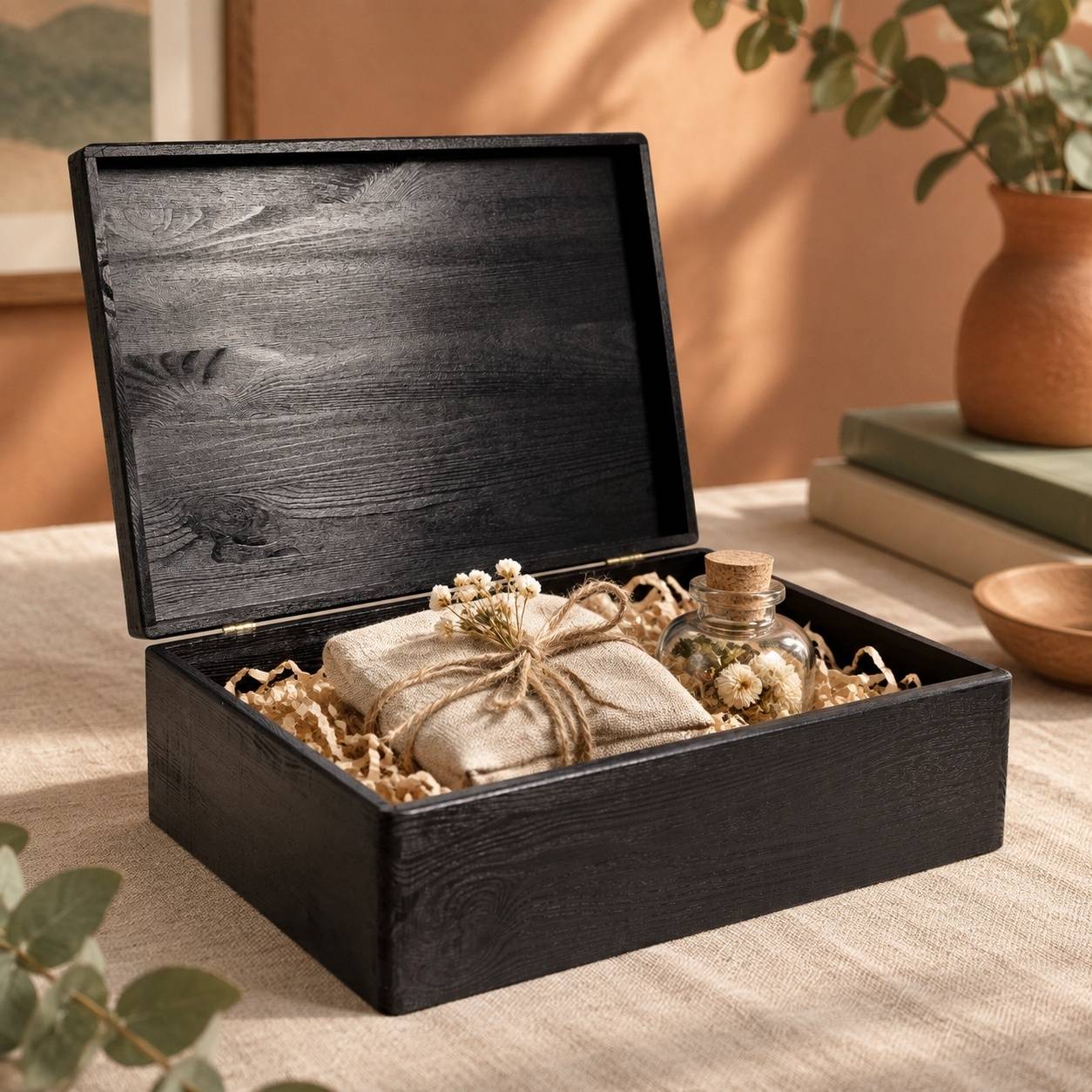 Boite de Rangement en Bois avec Couvercle pour Souvenirs et Projets Creatifs - Image 6