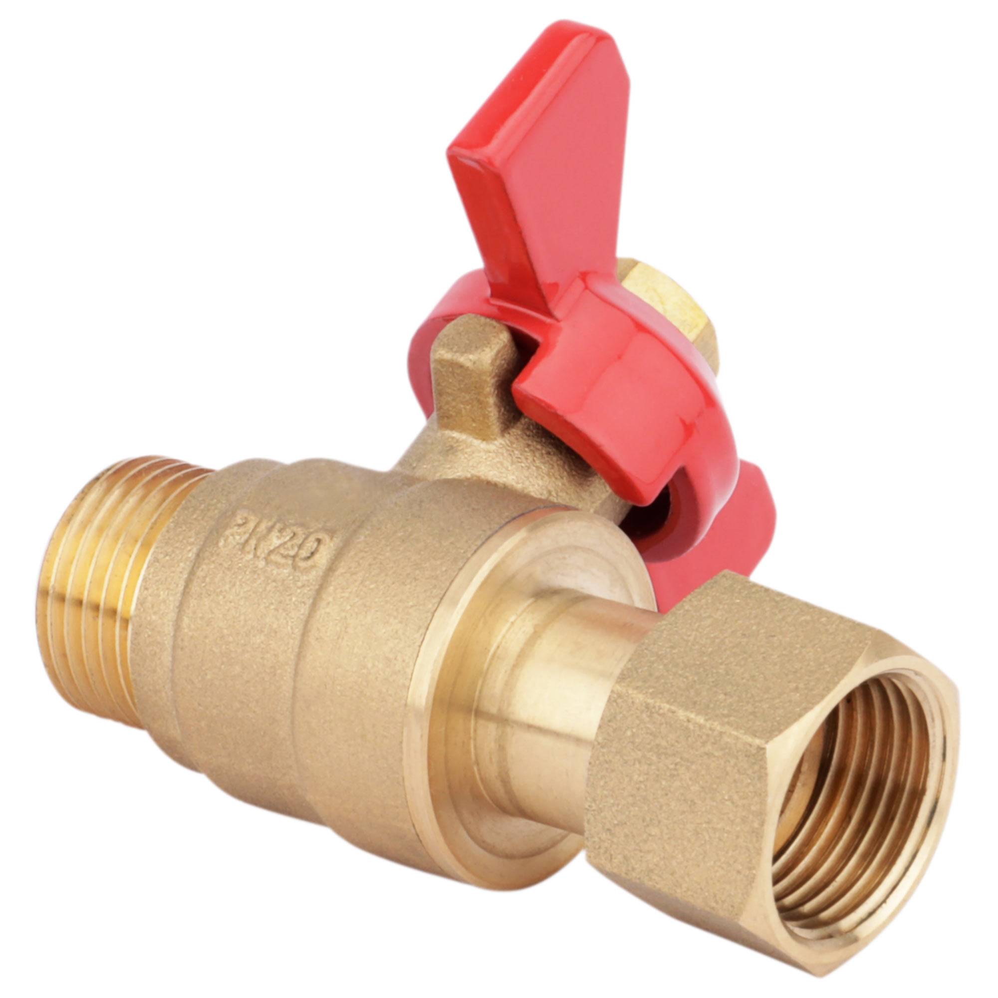 Boutte - Vanne de départ de collecteur à écrou mobile rouge - Filetage Mâle/Femelle 12 x 17 mm - Image 2