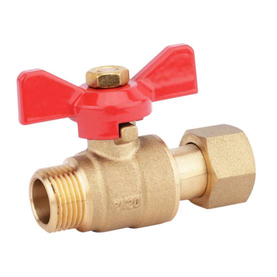 Boutte - Vanne de départ de collecteur à écrou mobile rouge - Filetage Mâle/Femelle 12 x 17 mm - Image 1