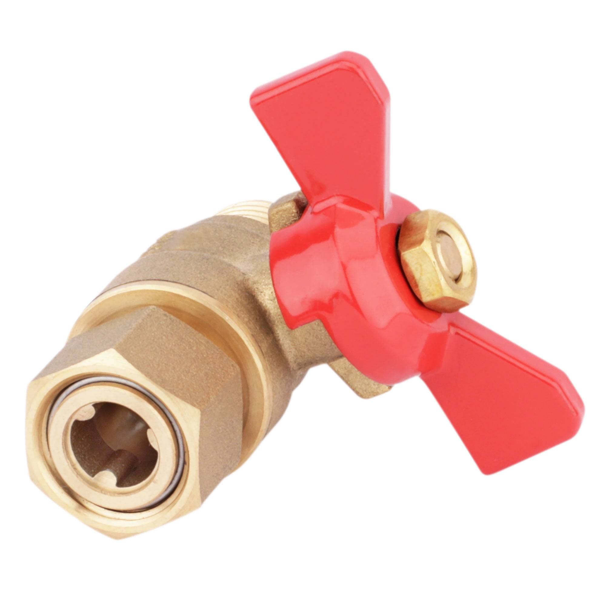 Boutte - Vanne de départ de collecteur à écrou mobile rouge - Filetage Mâle/Femelle 12 x 17 mm - Image 3