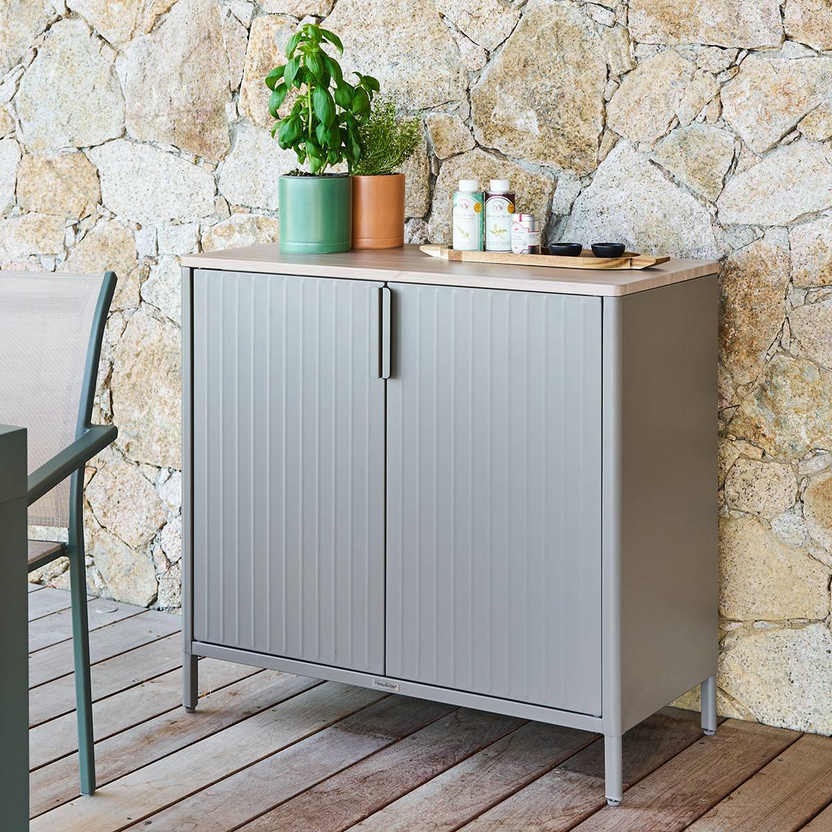 Hesperide - Buffet de jardin Ironia en acier galvanisé café - Hespéride