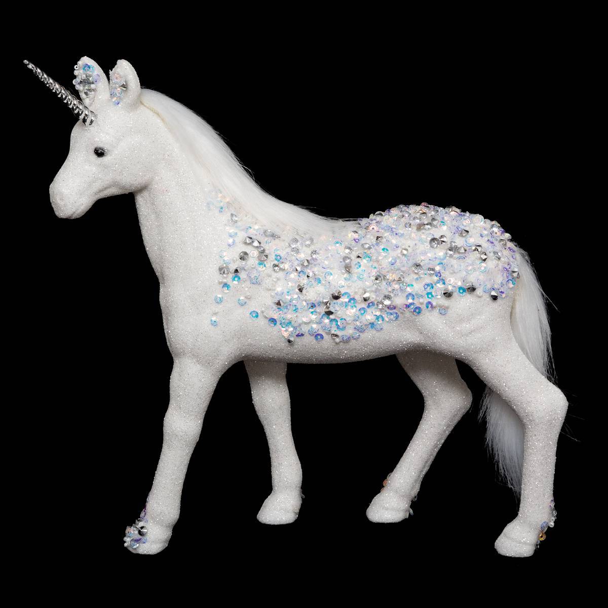 Feeric Christmas - Licorne Blanche Paille 25 cm - Feeric Lights & Christmas - Imagen 1