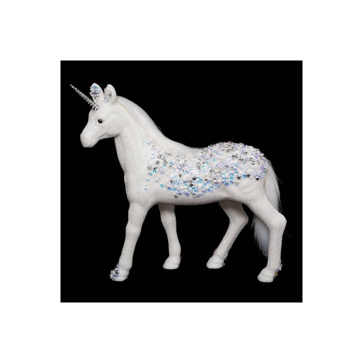 Feeric Christmas - Licorne Blanche Paille 25 cm - Feeric Lights & Christmas - Imagen 2