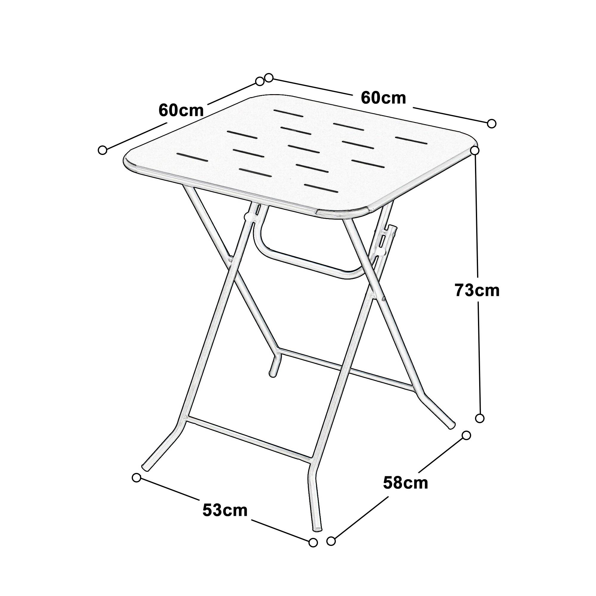 Ensemble Table et Chaise de Jardin avec 1 Table et 2 Chaises pour 2 personnes Acier Vert - Image 3