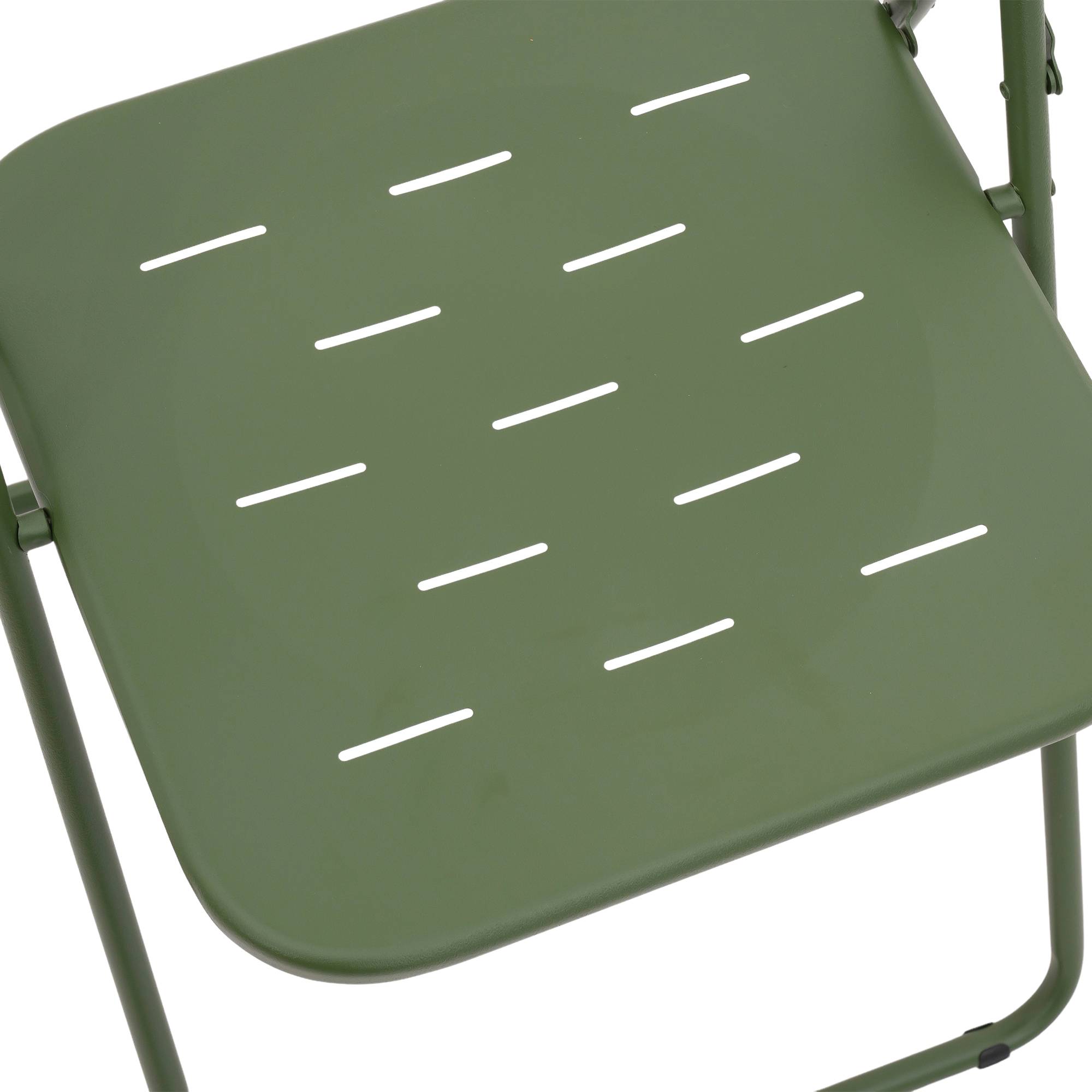 Ensemble Table et Chaise de Jardin avec 1 Table et 2 Chaises pour 2 personnes Acier Vert - Image 6