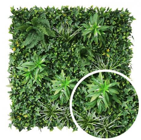 James Grass - France Green - Mur végétal artificiel feuillage exotic 1m x 1m, Long 11 m - Imagen 1