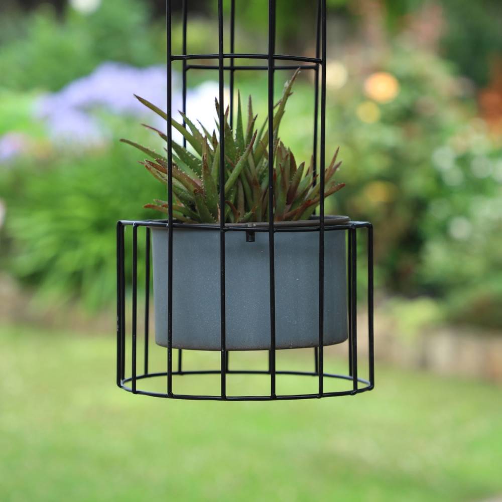 ~ Set de 2 cages en métal gris Ht.53-68 cm Chemin de campagne - Imagen 3