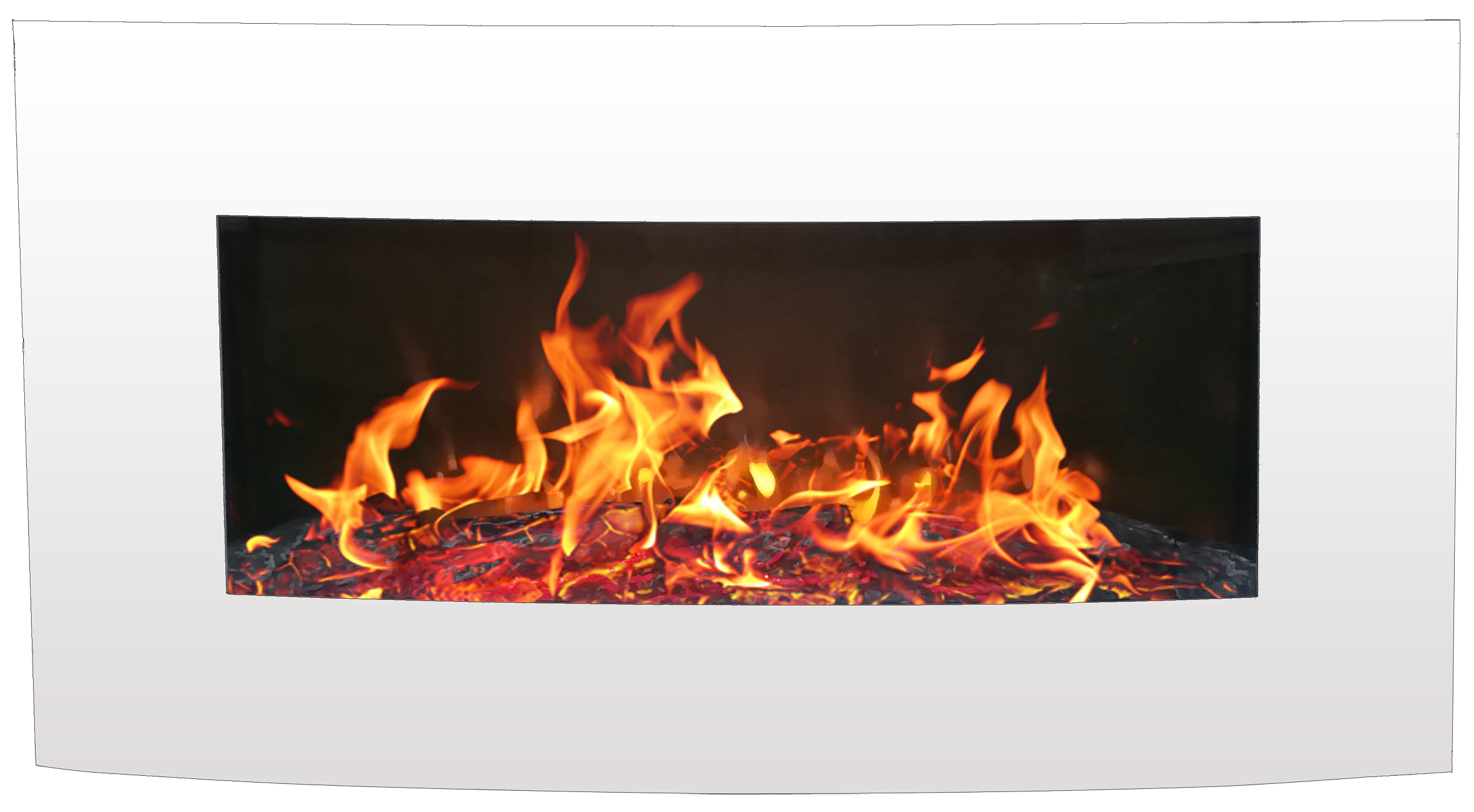 Cheminée électrique Murale Vénézia Blanche 90 cm Effet Flammes Breakling - Imagen 1