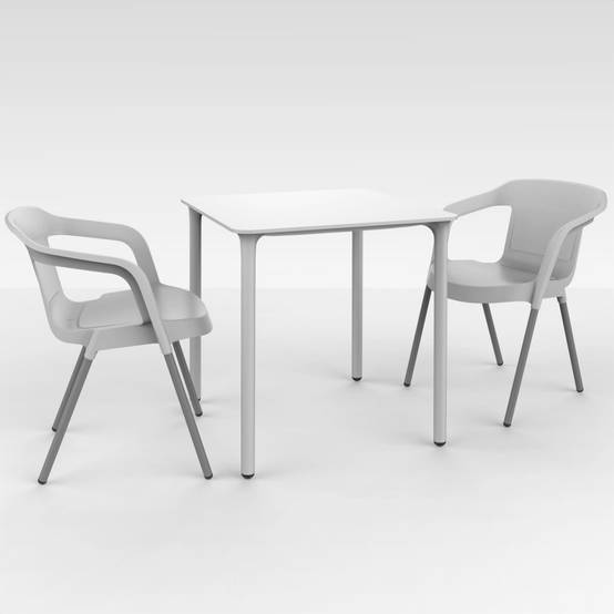 Table carrée 70x70 Marsella garbar plastique beige - Image 4