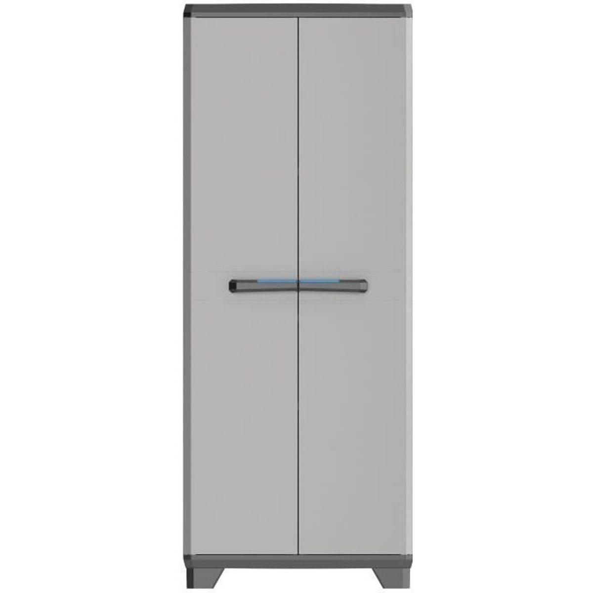 Keter - Armoire de rangement haute 3 étagères réglables 68 x 39 x 173 cm noir et gris, cadenassable - KETER - Image 1
