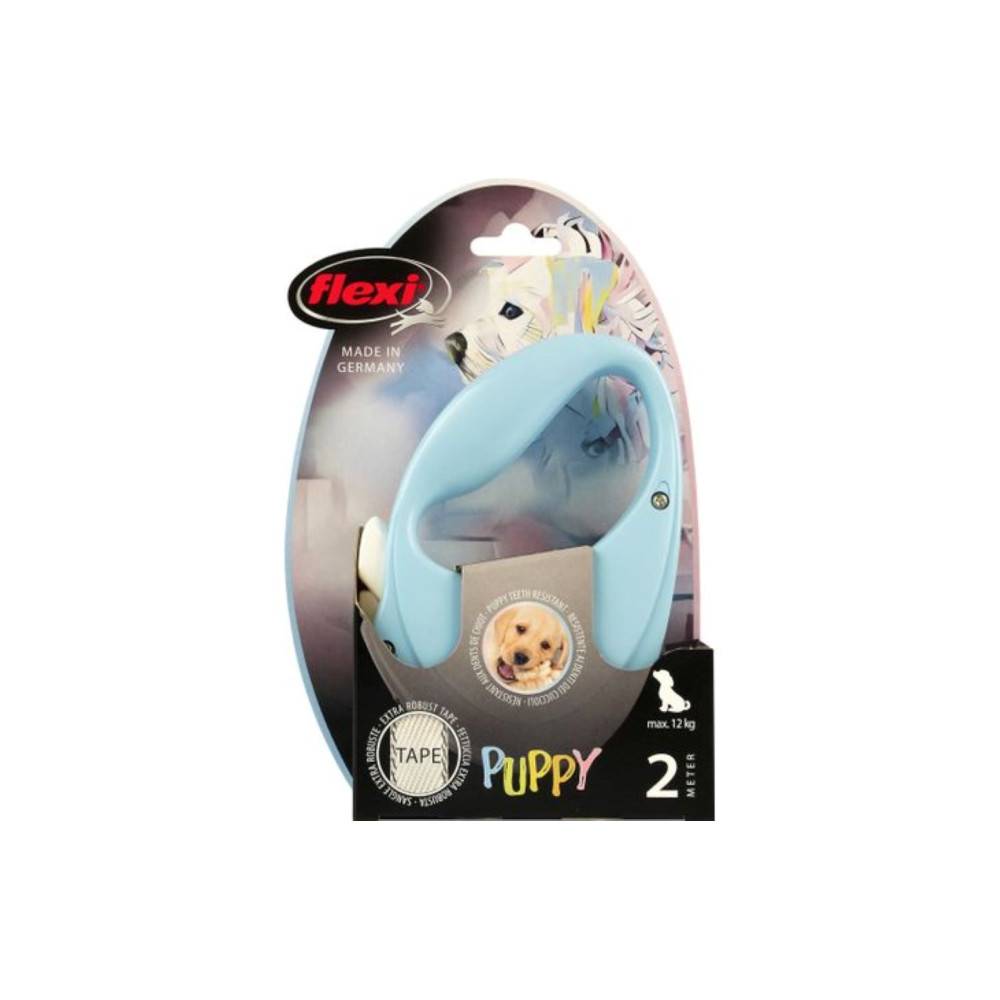 Flexi - Laisse Flexi 2 m PUPPY XS  bleu sangle pour chien max 12 kg - Imagen 2