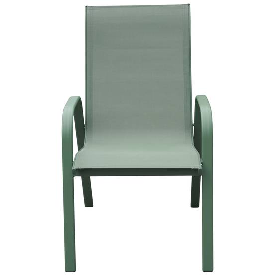Lot de 4 chaises MARBELLA en textilène vert sauge - aluminium vert sauge - HAPPY GARDEN - Image 2