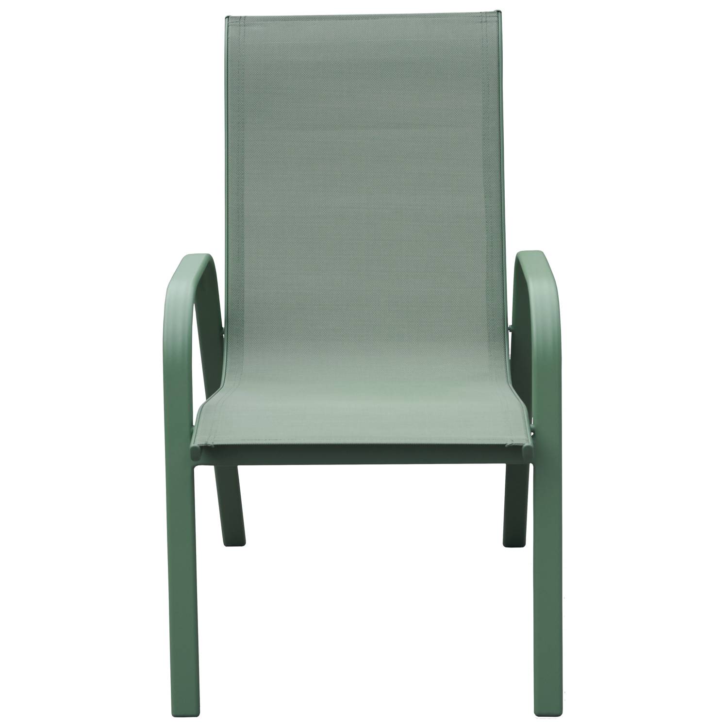 Lot de 4 chaises MARBELLA en textilène vert sauge - aluminium vert sauge - HAPPY GARDEN - Image 2