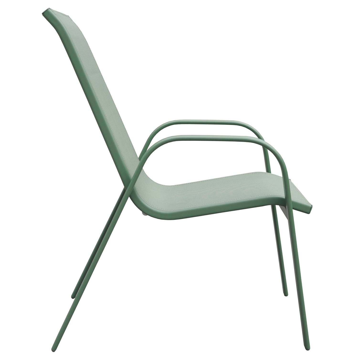 Lot de 4 chaises MARBELLA en textilène vert sauge - aluminium vert sauge - HAPPY GARDEN - Image 3