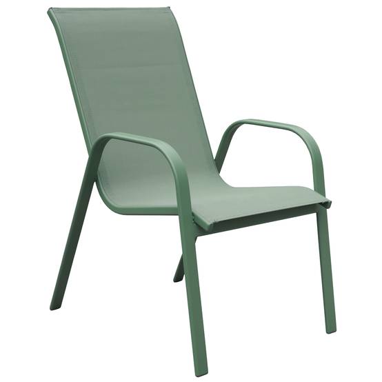 Lot de 4 chaises MARBELLA en textilène vert sauge - aluminium vert sauge - HAPPY GARDEN - Image 4