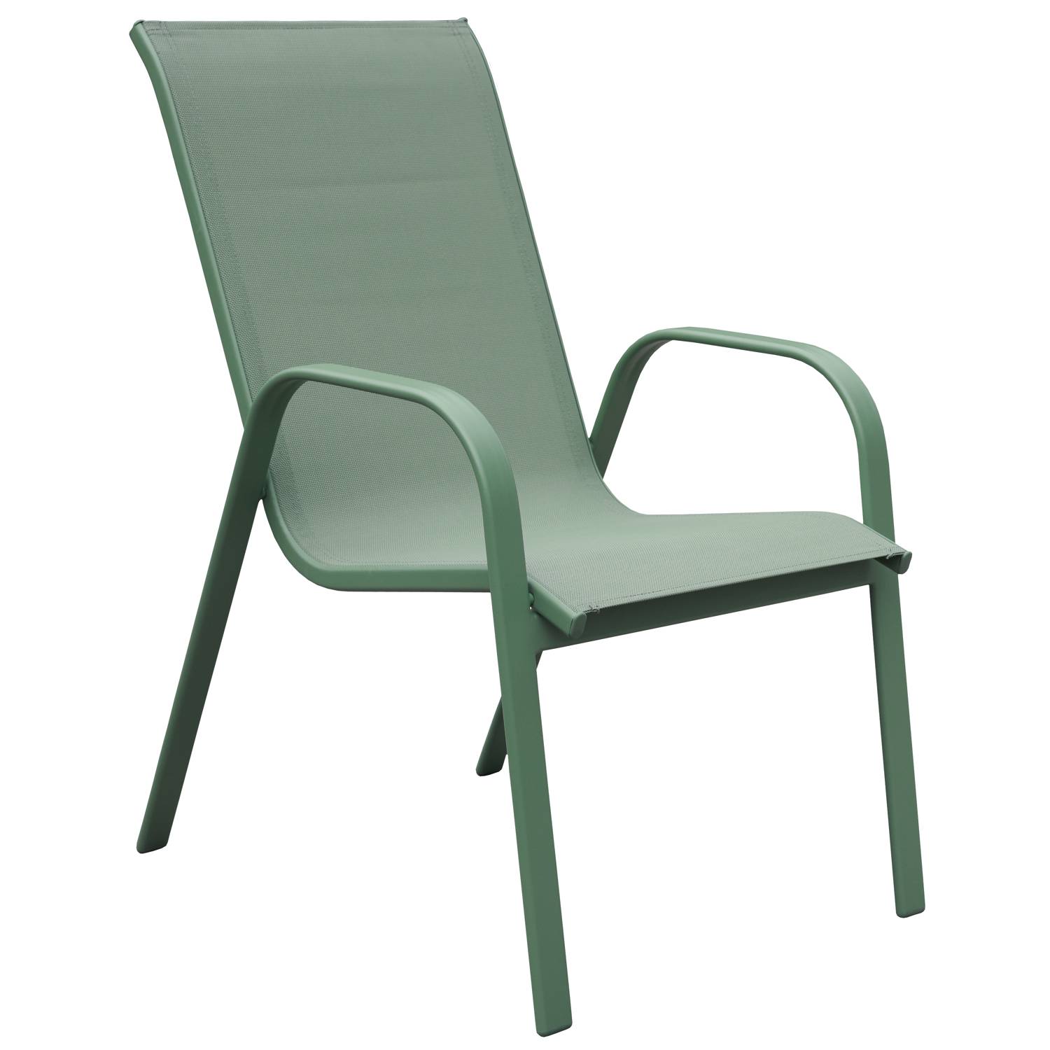 Lot de 4 chaises MARBELLA en textilène vert sauge - aluminium vert sauge - HAPPY GARDEN - Image 4