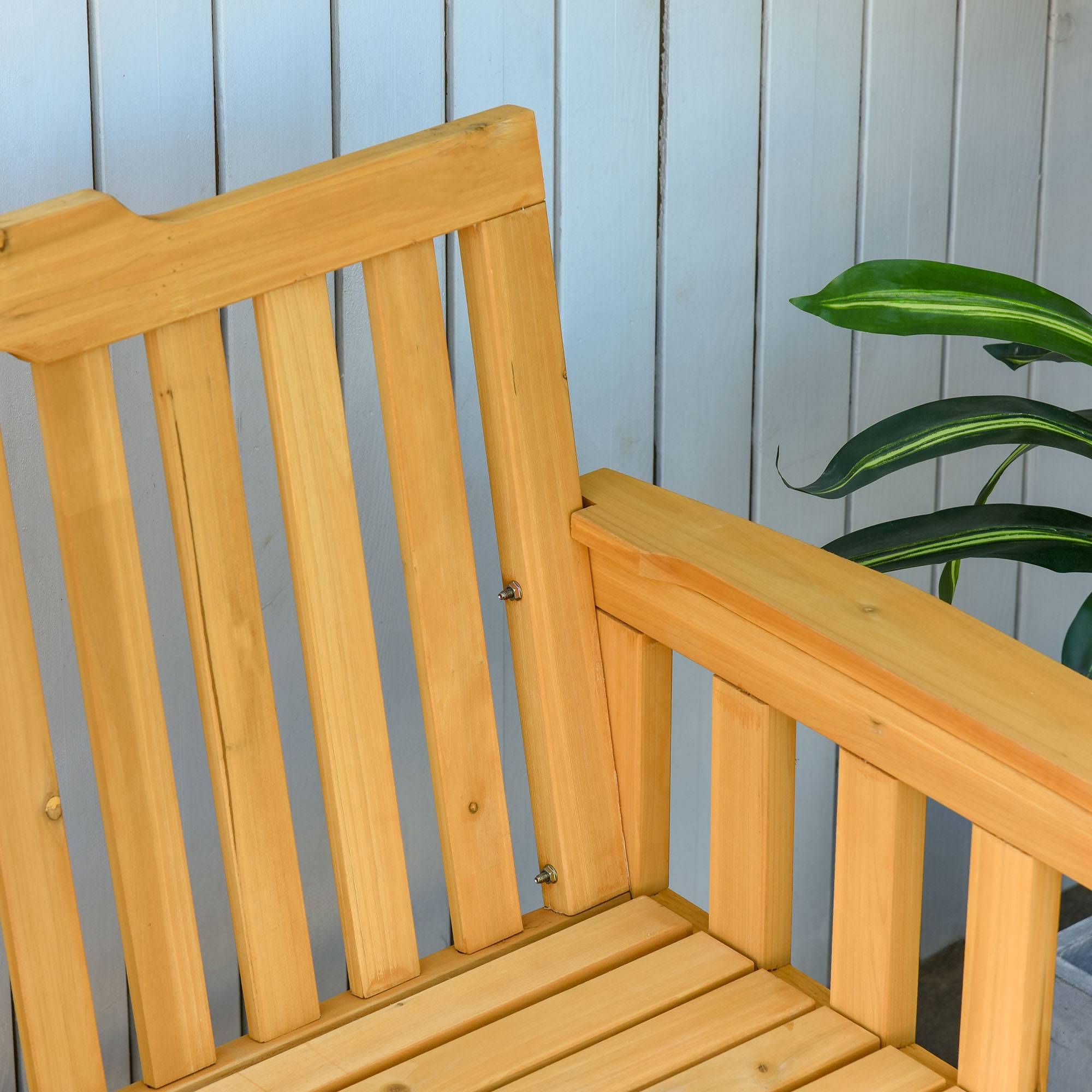 Outsunny - Banc à bascule de jardin 2 places style rural chic bois massif sapin pré-huilé - Outsunny - Imagen 5