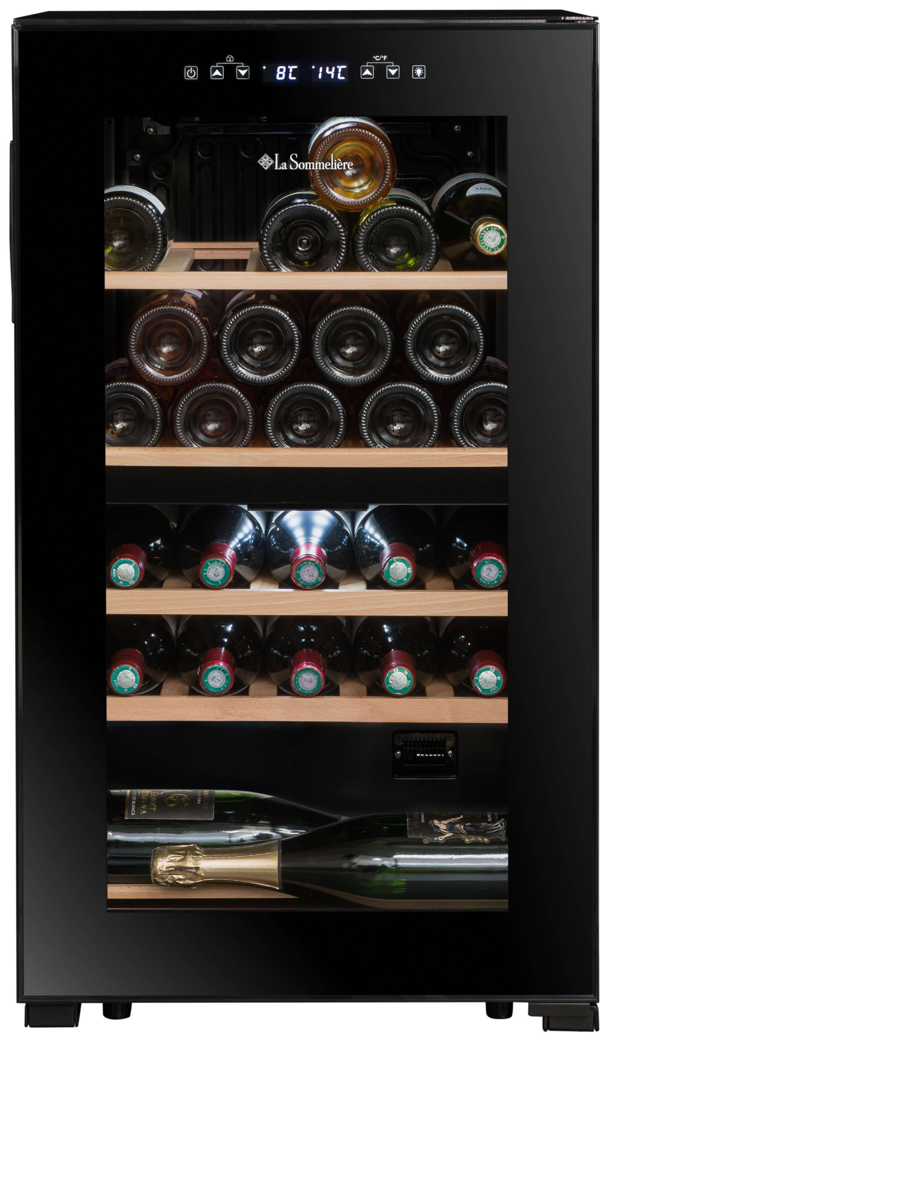 Cave à vin de Service SLS32DZBLACK Double Zone - 32 Bouteilles - La Sommelière - Image 1