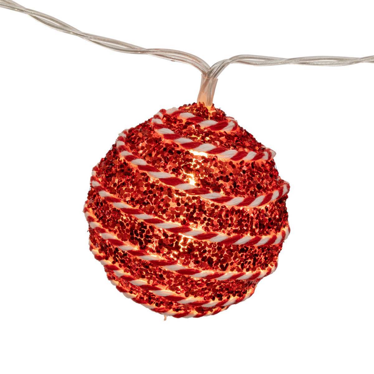 Feeric Christmas - Guirlande à boules blanches et rouges 10 LED blanc chaud L165cm à piles - Feeric Lights & Christmas - Imagen 3