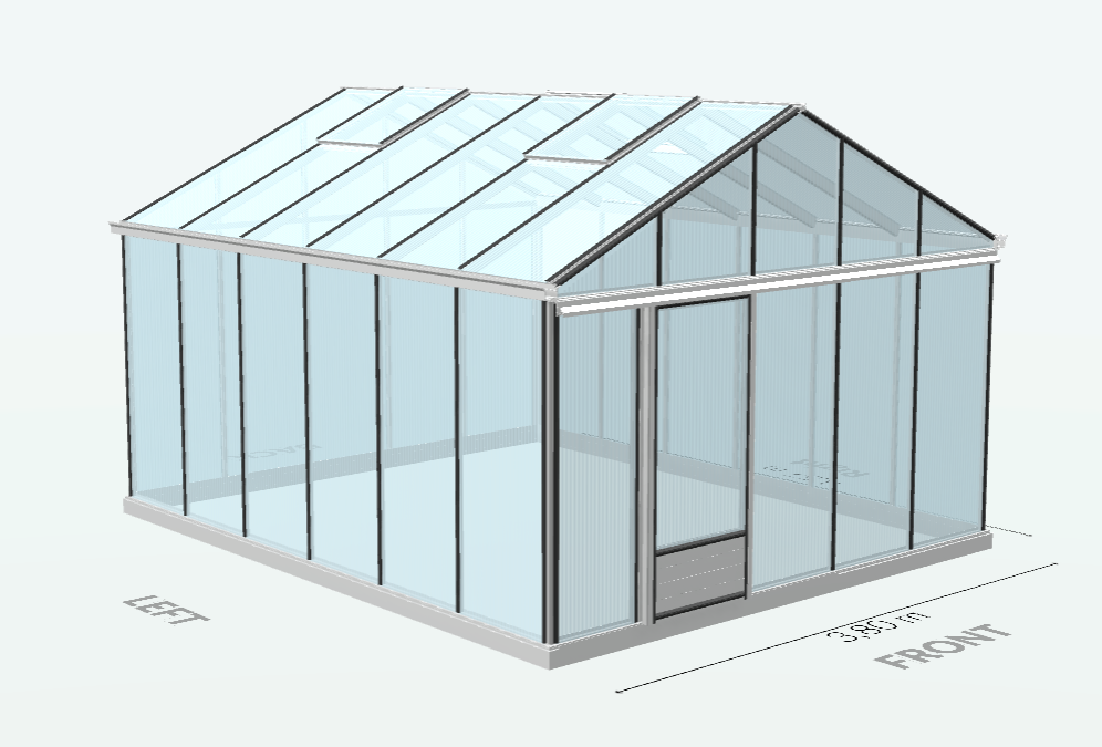 20m²  -  Serre en polycarbonate 8 mm alvéolés  - Euro Plus - Alu - 20m² - ALUMINIUM - L'atelier Des Serres - Imagen 6