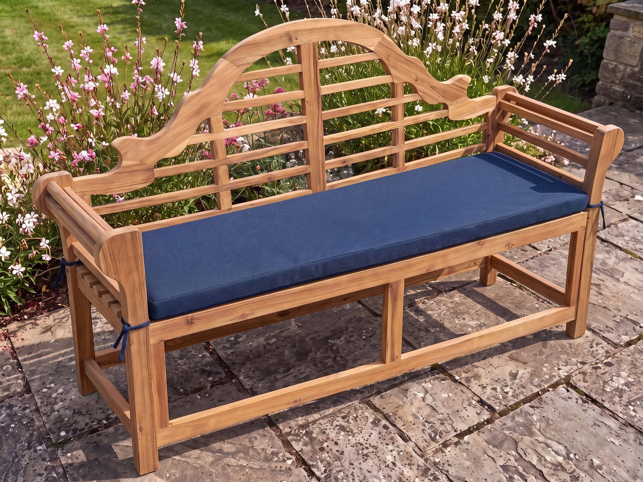 Beliani - Coussin d'assise d'extérieur Oléfine Bleu MARLBORO - 151x46x5- Beliani
