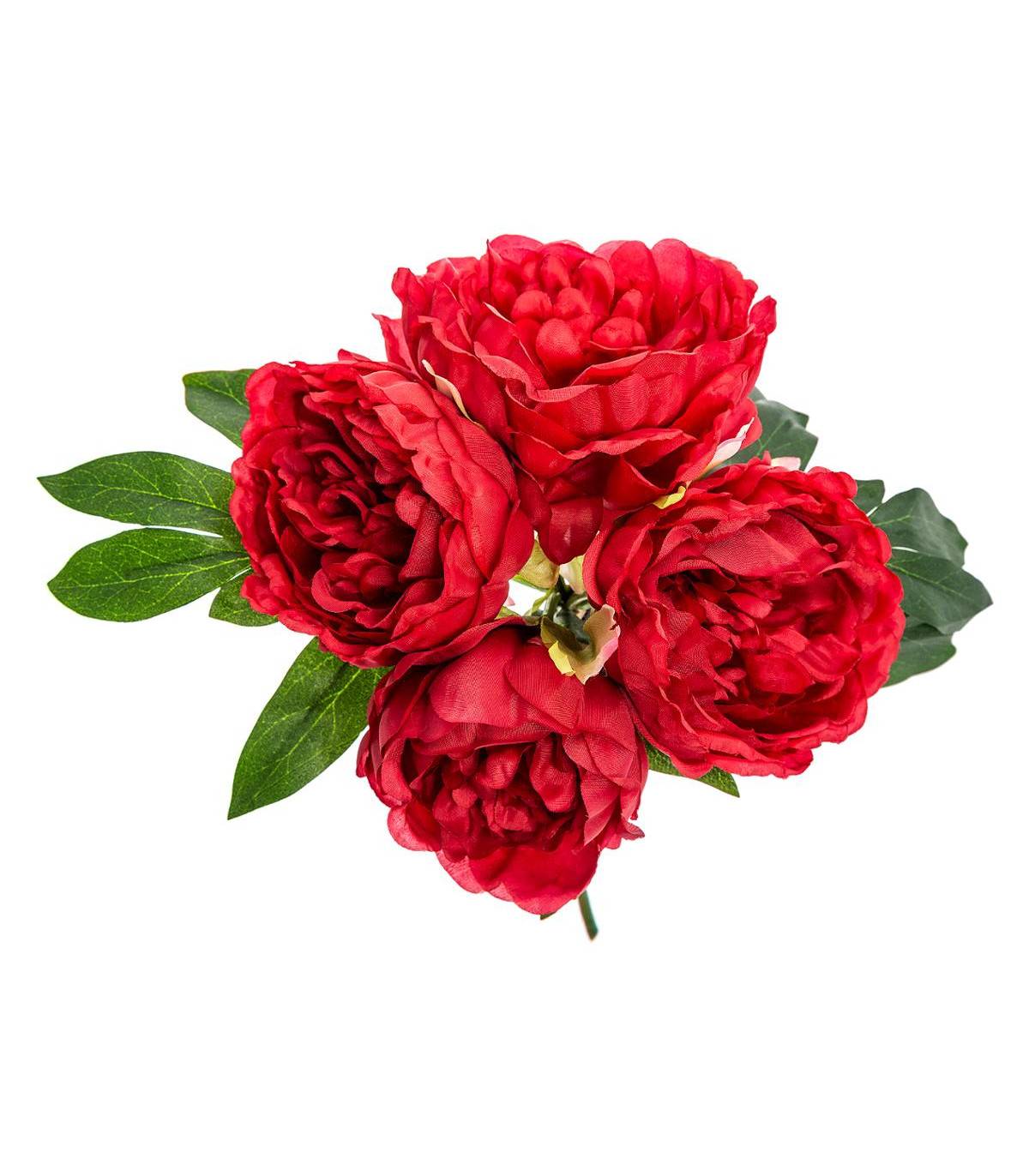 Bouquet de Fleurs artificielles 4 Pivoines Prune D. 25 x H. 30 cm - Imagen 2