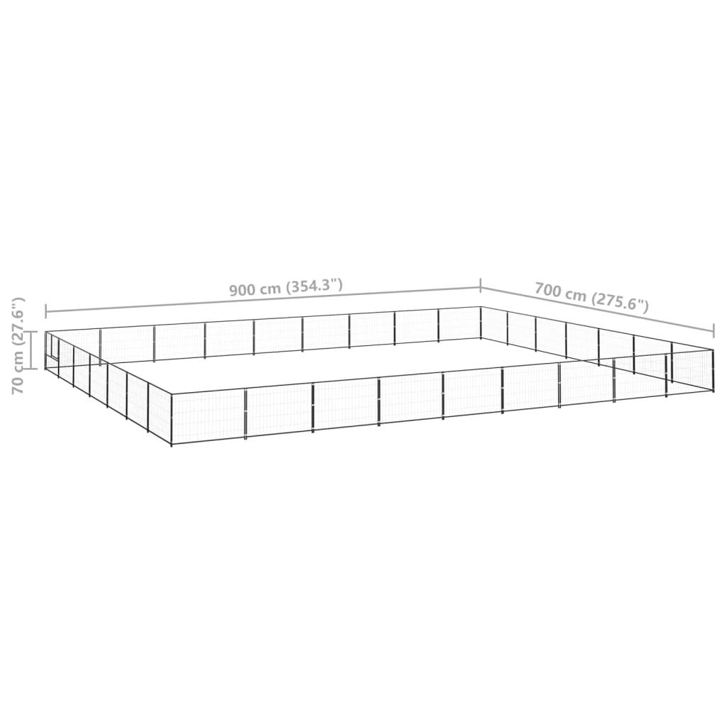 Vidaxl - Chenil Noir 63 m² Acier vidaXL 3082181 - Imagen 3