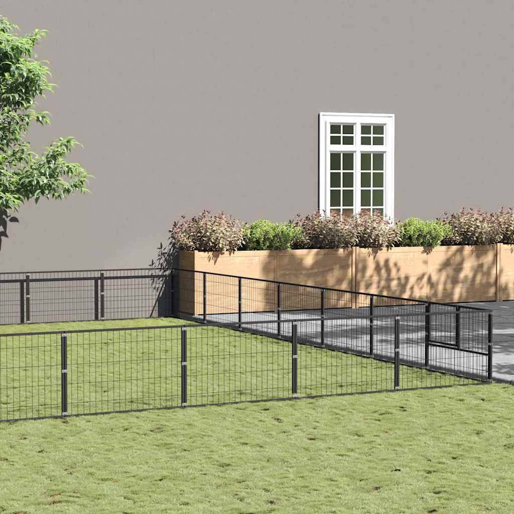 Vidaxl - Chenil Noir 63 m² Acier vidaXL 3082181 - Imagen 1