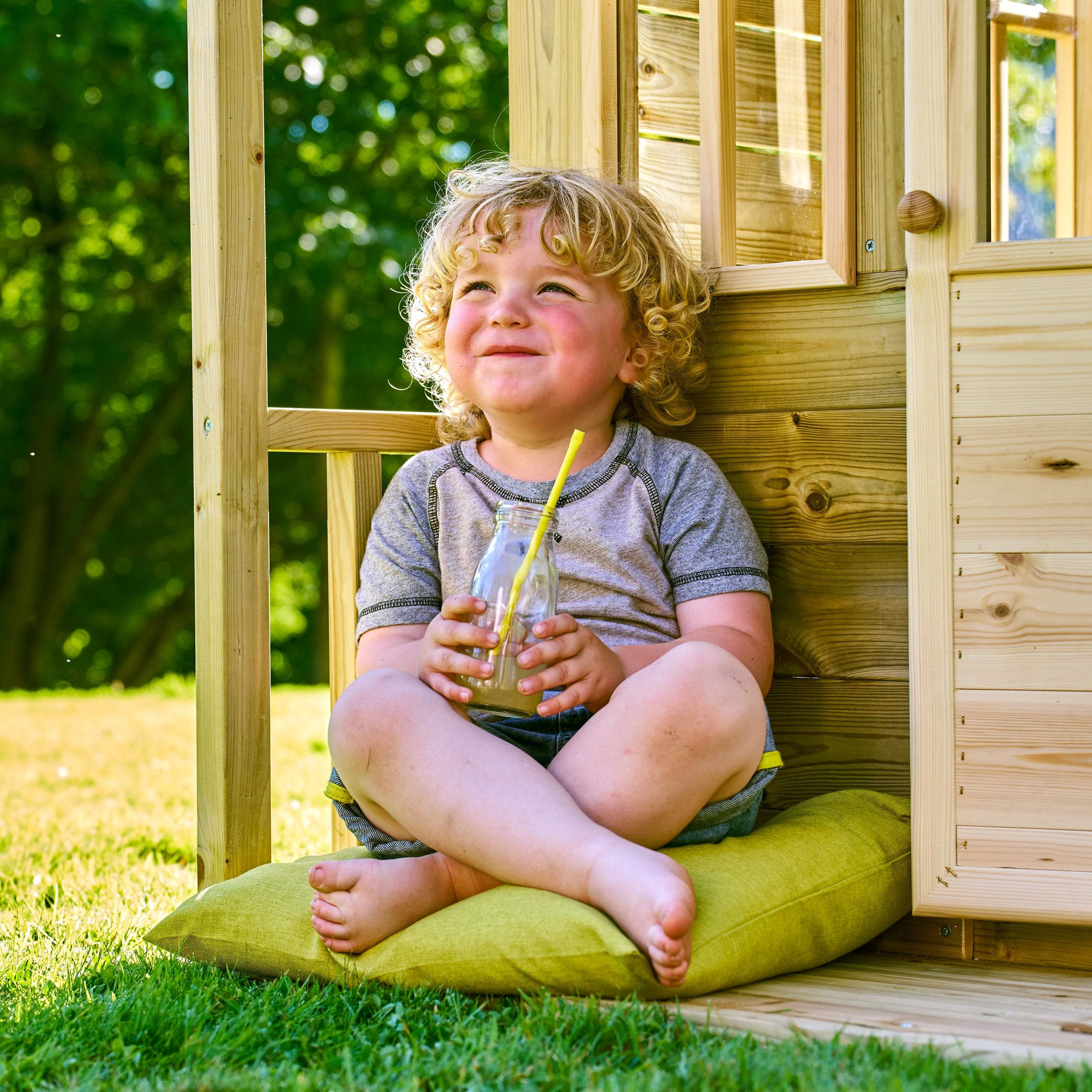 Tp Toys - Cabane enfant avec étage et toboggan vert pomme - bois FSC® - LOFT - Imagen 9